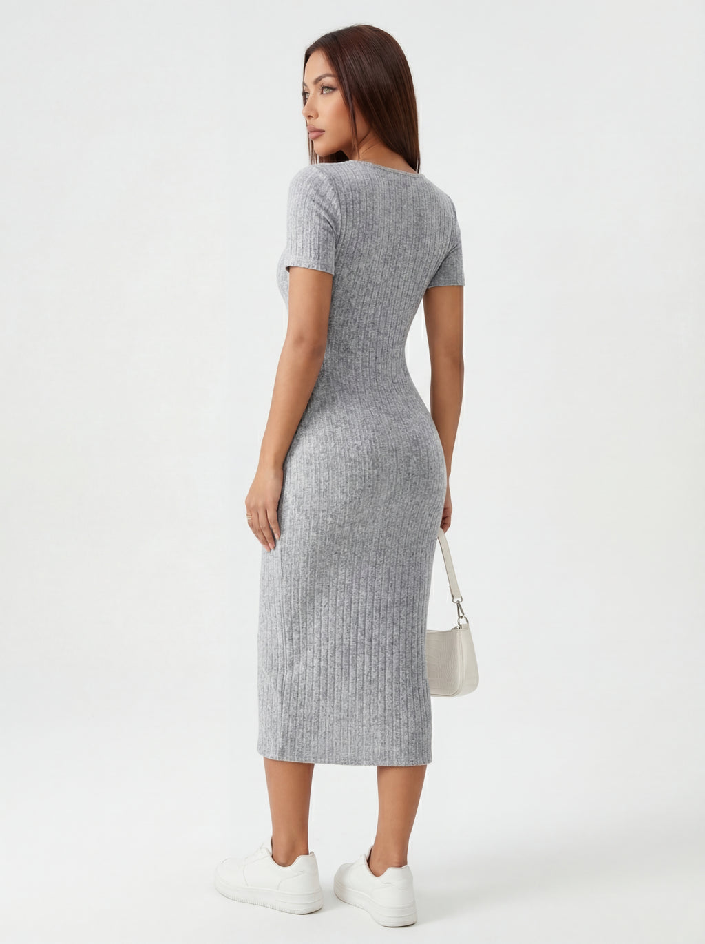 VESTIDO VALERIA DE PUNTO CON CUELLO CUADRADO