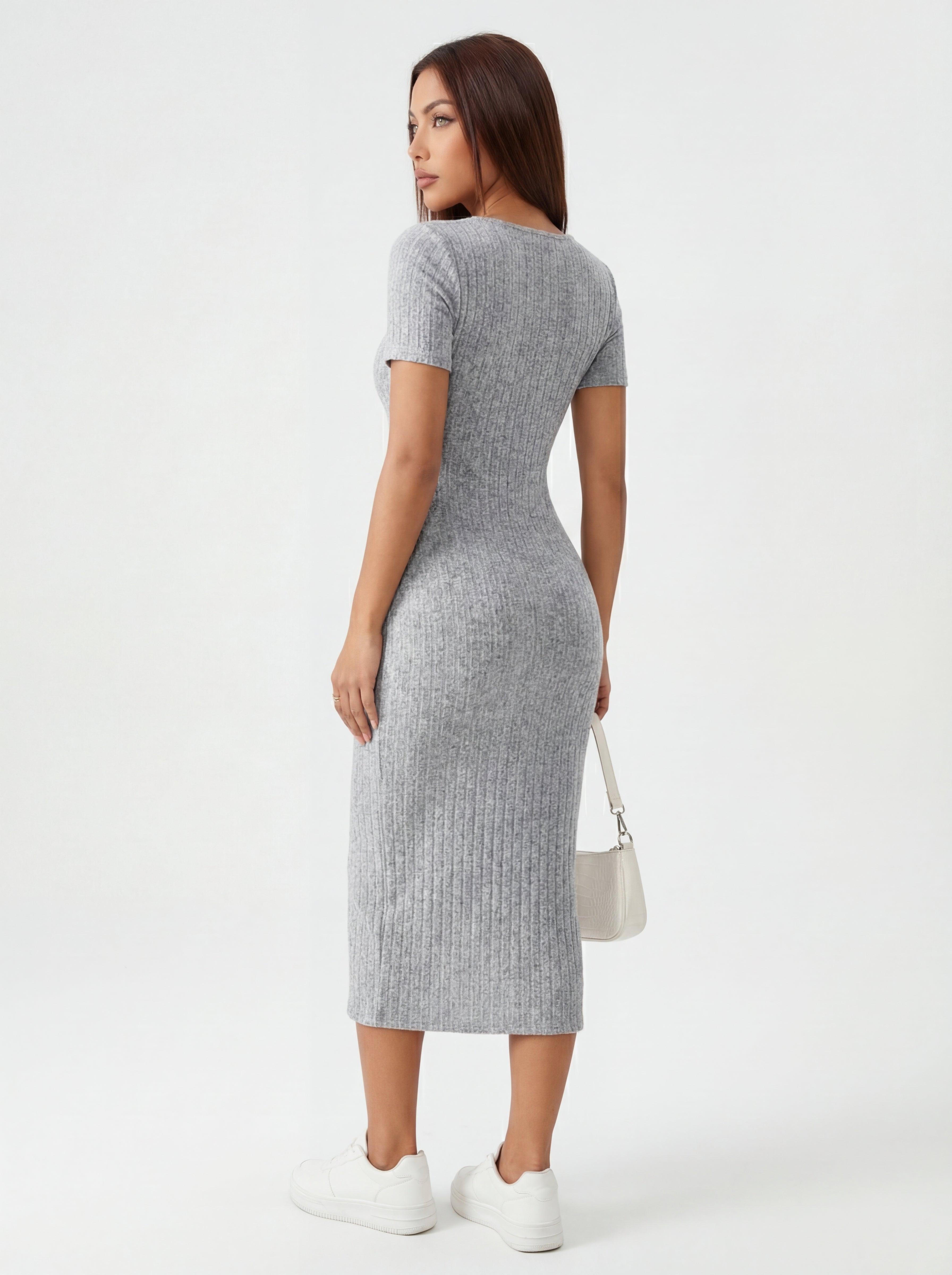 VESTIDO VALERIA DE PUNTO CON CUELLO CUADRADO