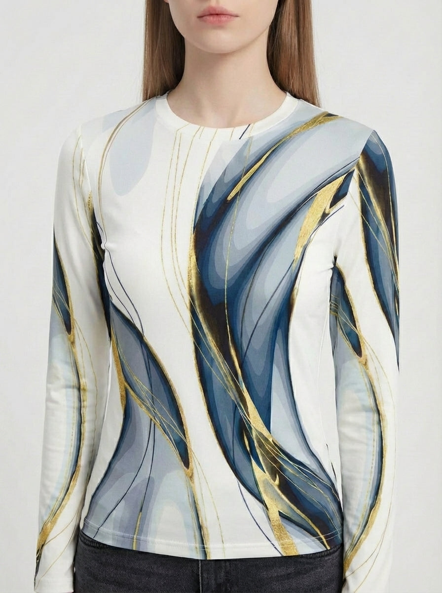 CAMISETA AMARA DE ESTILO VINTAGE ARTÍSTICO