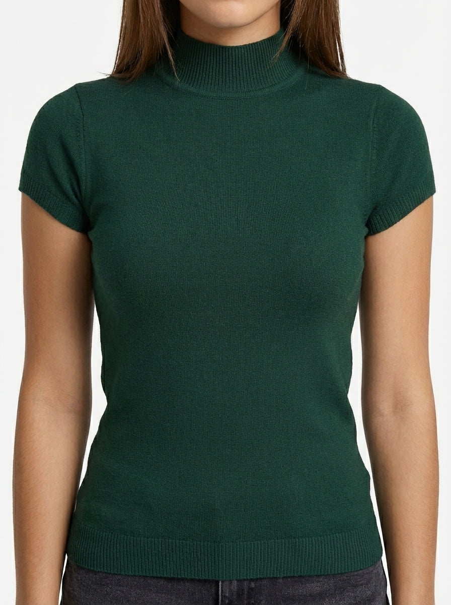 BLUSA AMARA DE PUNTO CON CUELLO ALTO