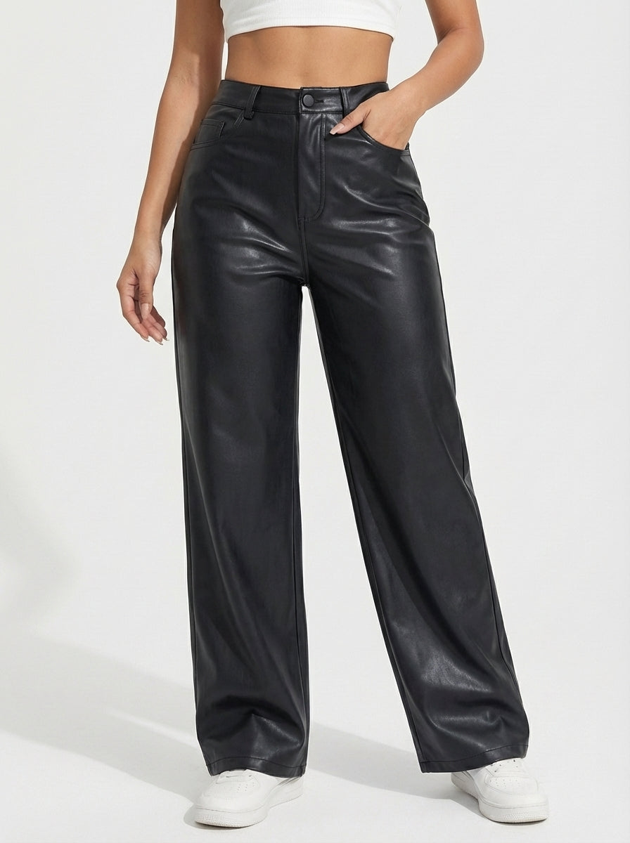 PANTALÓN AURA DE CUERO PU POLAR