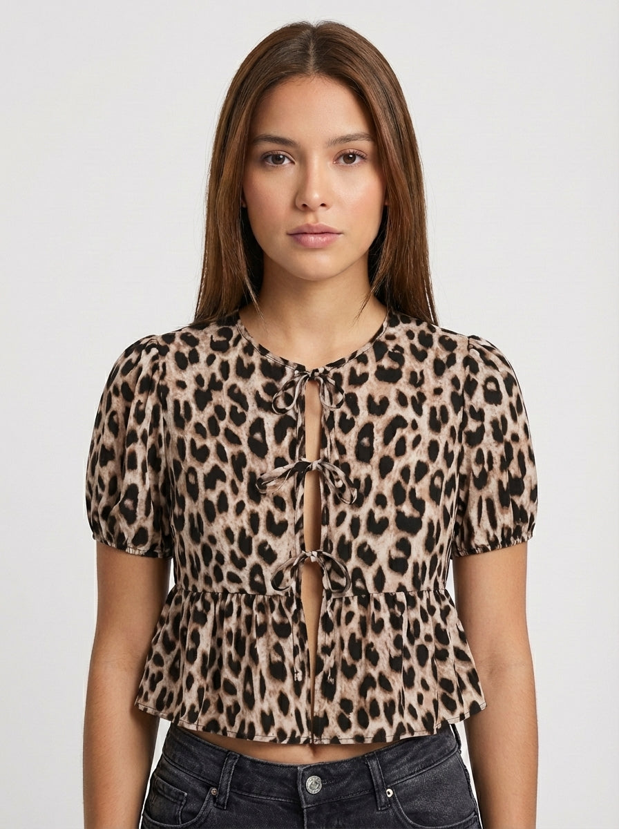 BLUSA AMARA DE ESTAMPADO LEOPARDO