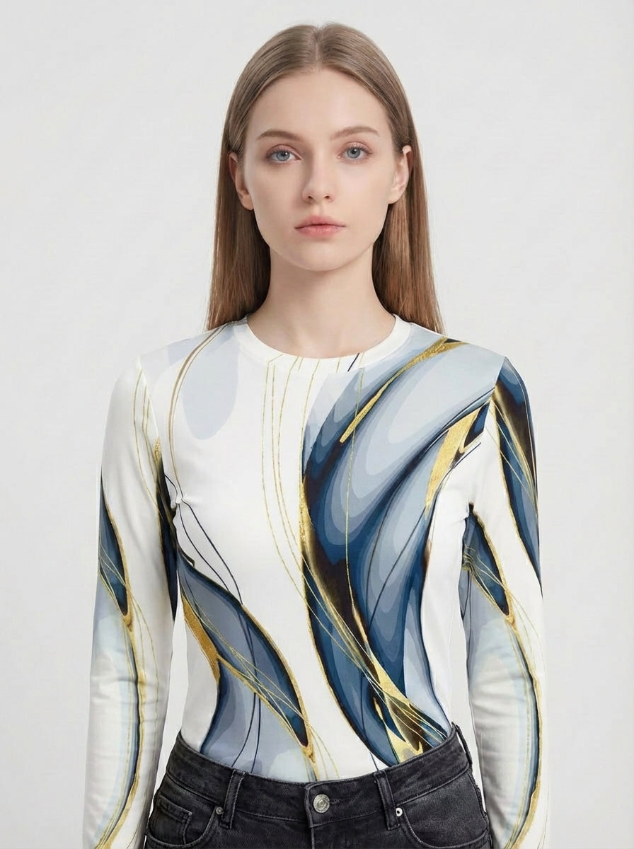 CAMISETA AMARA DE ESTILO VINTAGE ARTÍSTICO