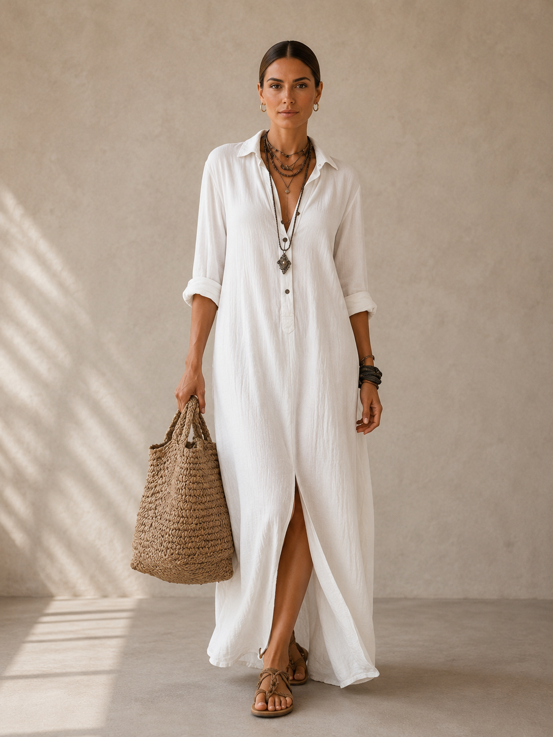 WILLOW | Vestido largo sin esfuerzo, silueta favorecedora, versátil para el día a día.