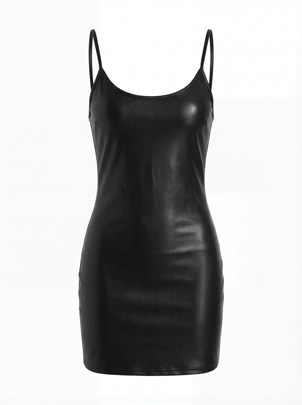 VESTIDO VALERIA DE PIEL SINTÉTICA, ESPALDA DESCUBIERTA
