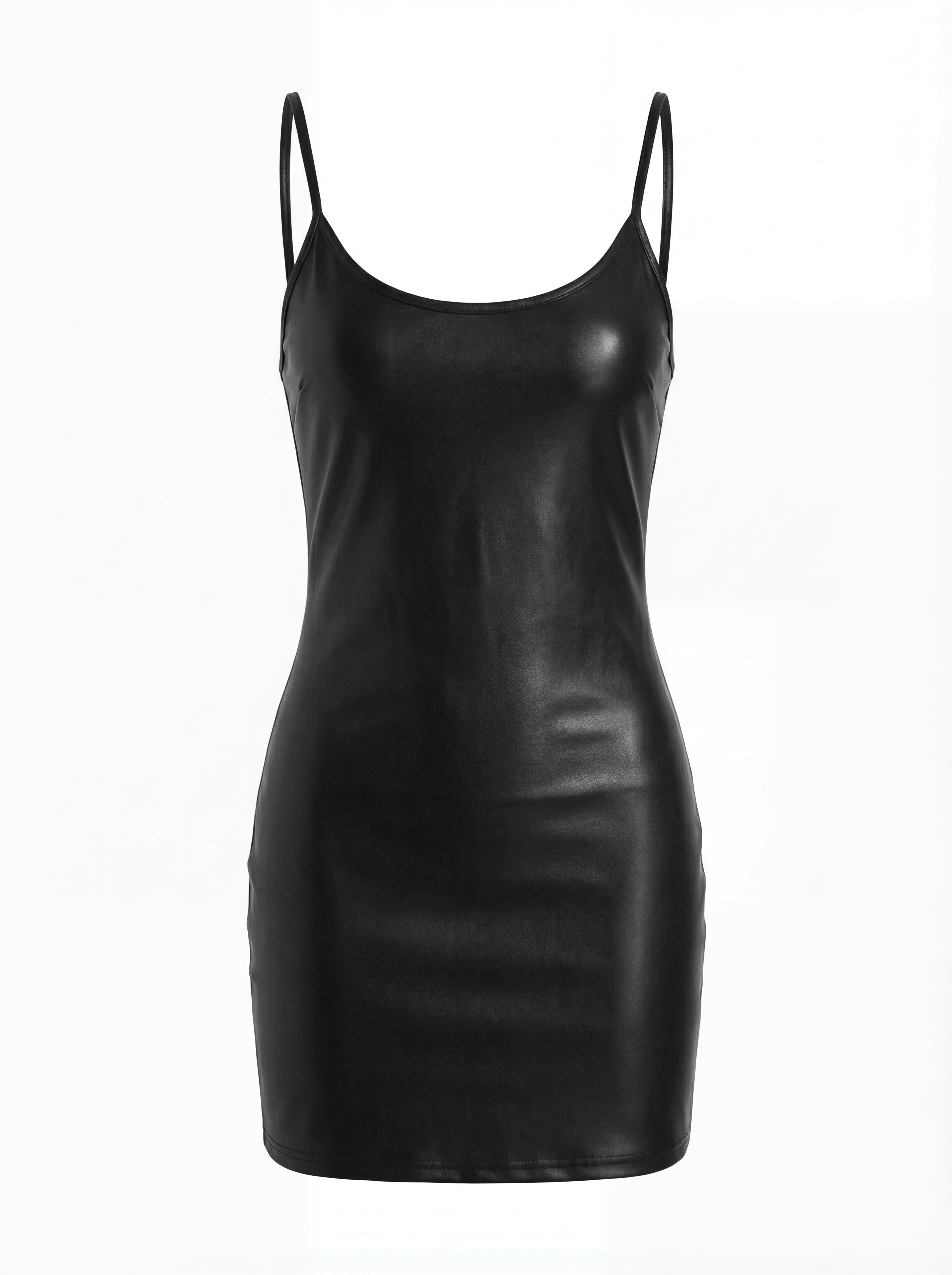 VESTIDO VALERIA DE PIEL SINTÉTICA, ESPALDA DESCUBIERTA