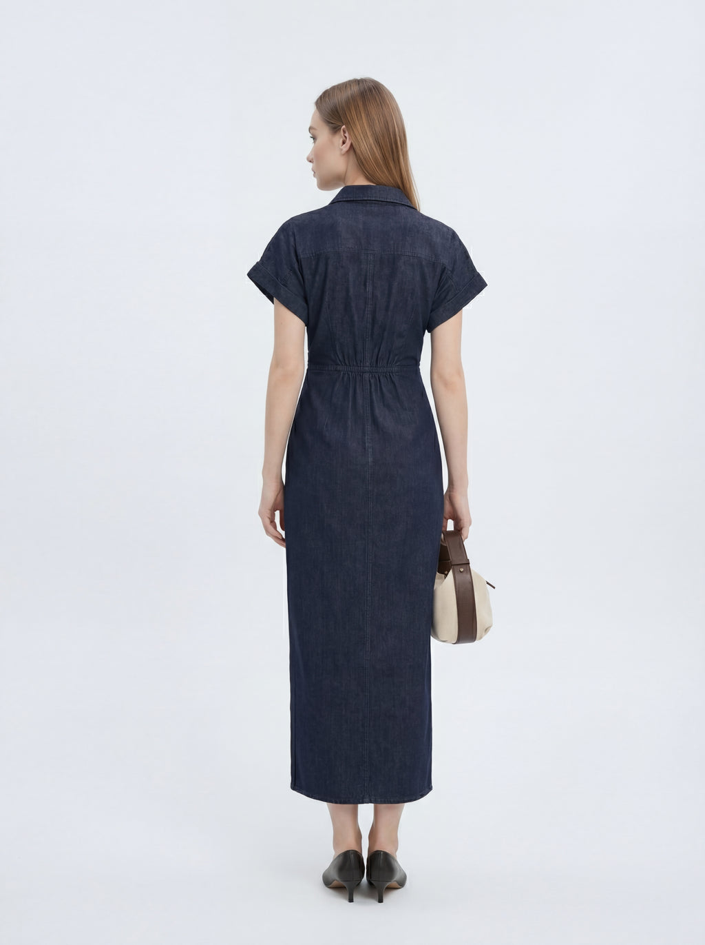 VESTIDO VALERIA DE MEZCLILLA CON CREMALLERA Y CINTURA
