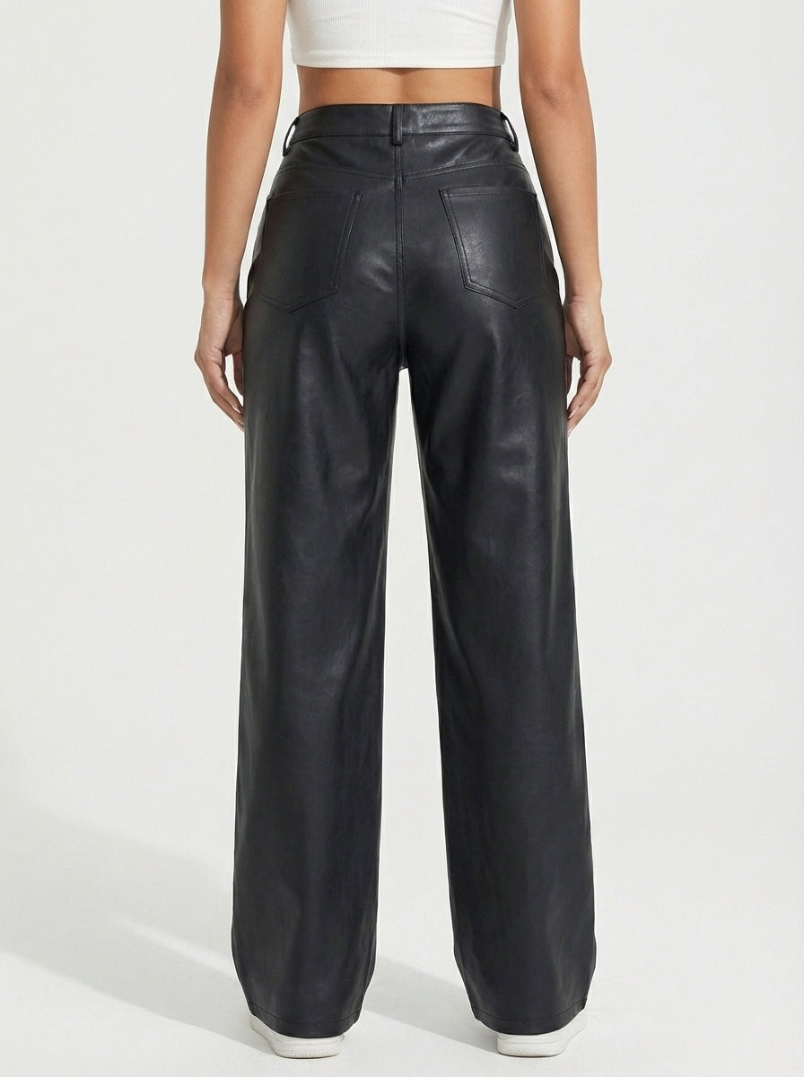 PANTALÓN AURA DE CUERO PU POLAR
