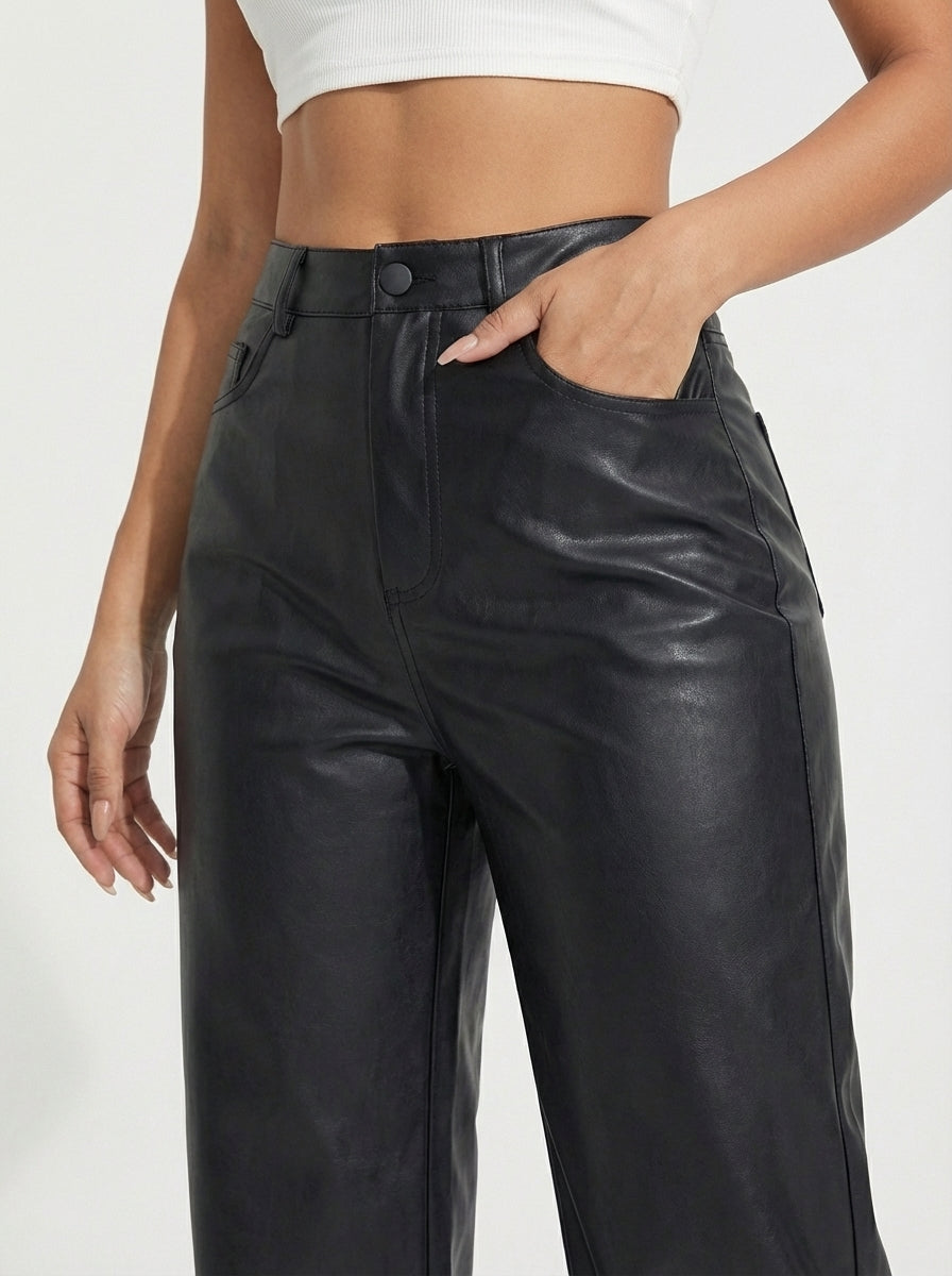 PANTALÓN AURA DE CUERO PU POLAR
