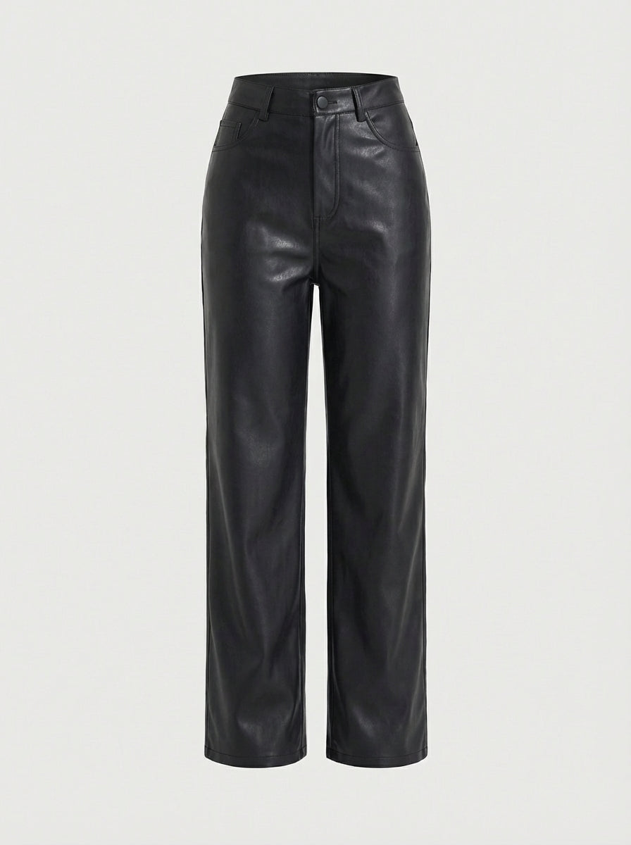 PANTALÓN AURA DE CUERO PU POLAR