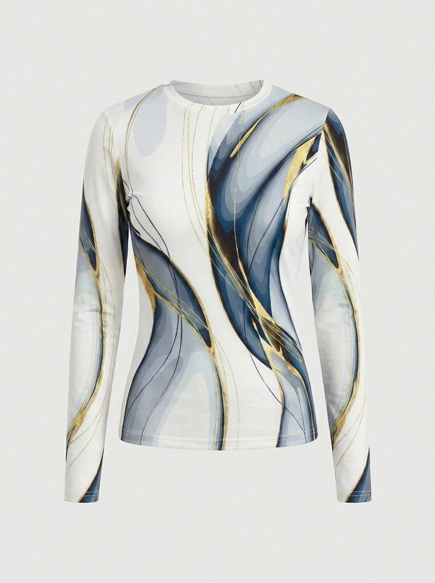 CAMISETA AMARA DE ESTILO VINTAGE ARTÍSTICO