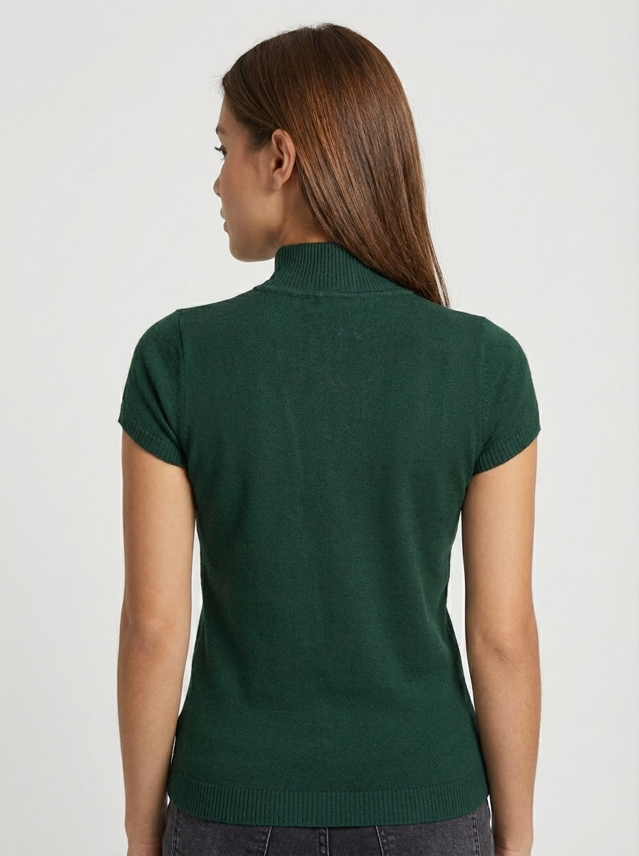 BLUSA AMARA DE PUNTO CON CUELLO ALTO