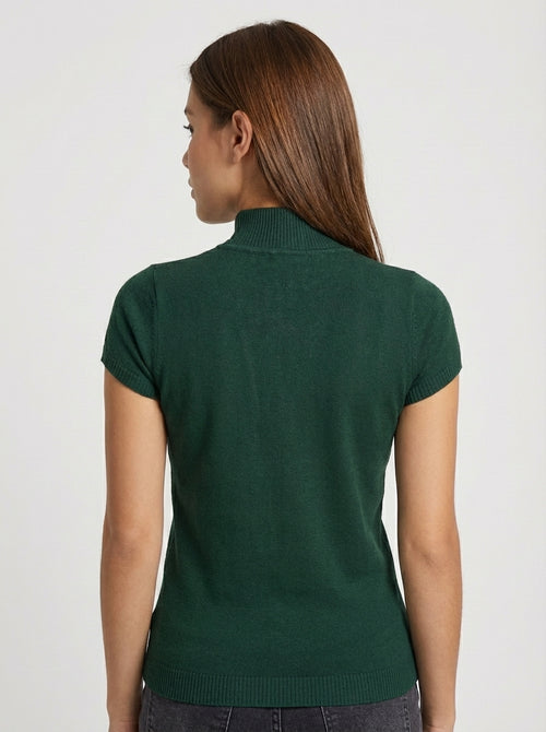 BLUSA AMARA DE PUNTO CON CUELLO ALTO