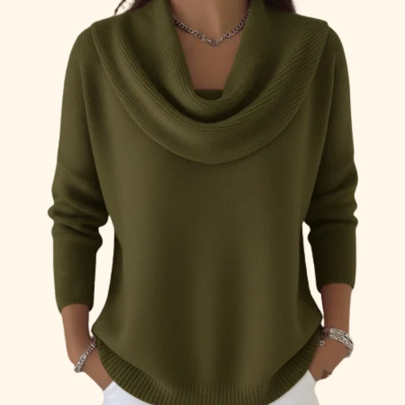 Julia | Jersey con Cuello Drapeado