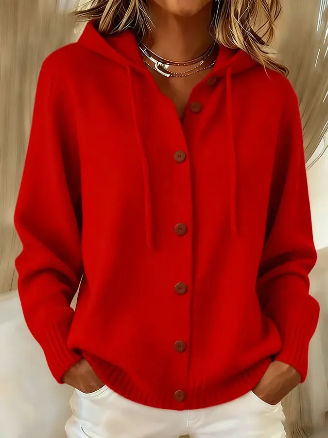 Begoña | Chaqueta de Punto con Capucha y Botones