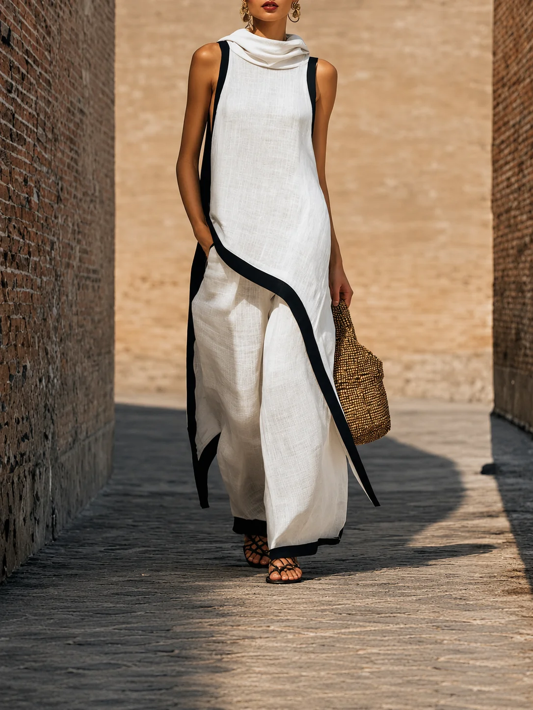 NADIA CONJUNTO EFECTO LINO ATEMPORAL CON DISEÑO MINIMALISTA