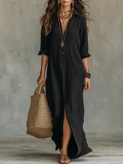 WILLOW | Vestido largo sin esfuerzo, silueta favorecedora, versátil para el día a día.