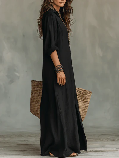 WILLOW | Vestido largo sin esfuerzo, silueta favorecedora, versátil para el día a día.