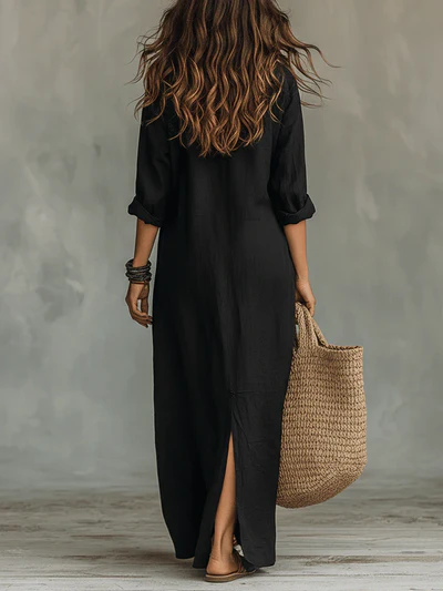WILLOW | Vestido largo sin esfuerzo, silueta favorecedora, versátil para el día a día.