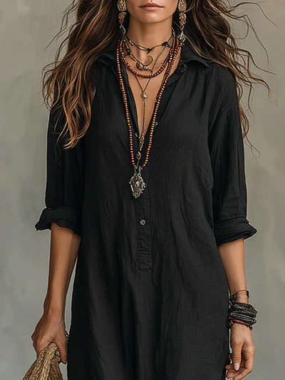 WILLOW | Vestido largo sin esfuerzo, silueta favorecedora, versátil para el día a día.