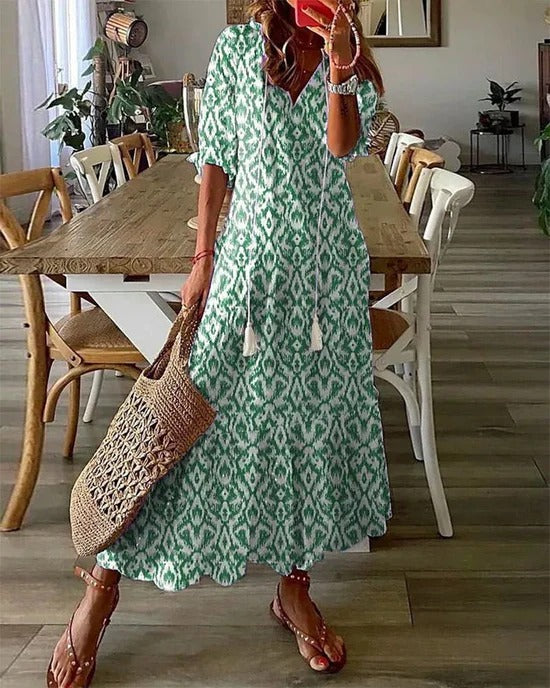 LUNA | VESTIDO MIDI DE ESTILO BOHO DESENFADADO