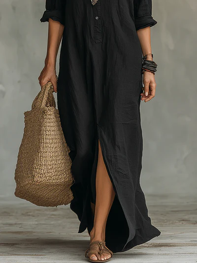 WILLOW | Vestido largo sin esfuerzo, silueta favorecedora, versátil para el día a día.