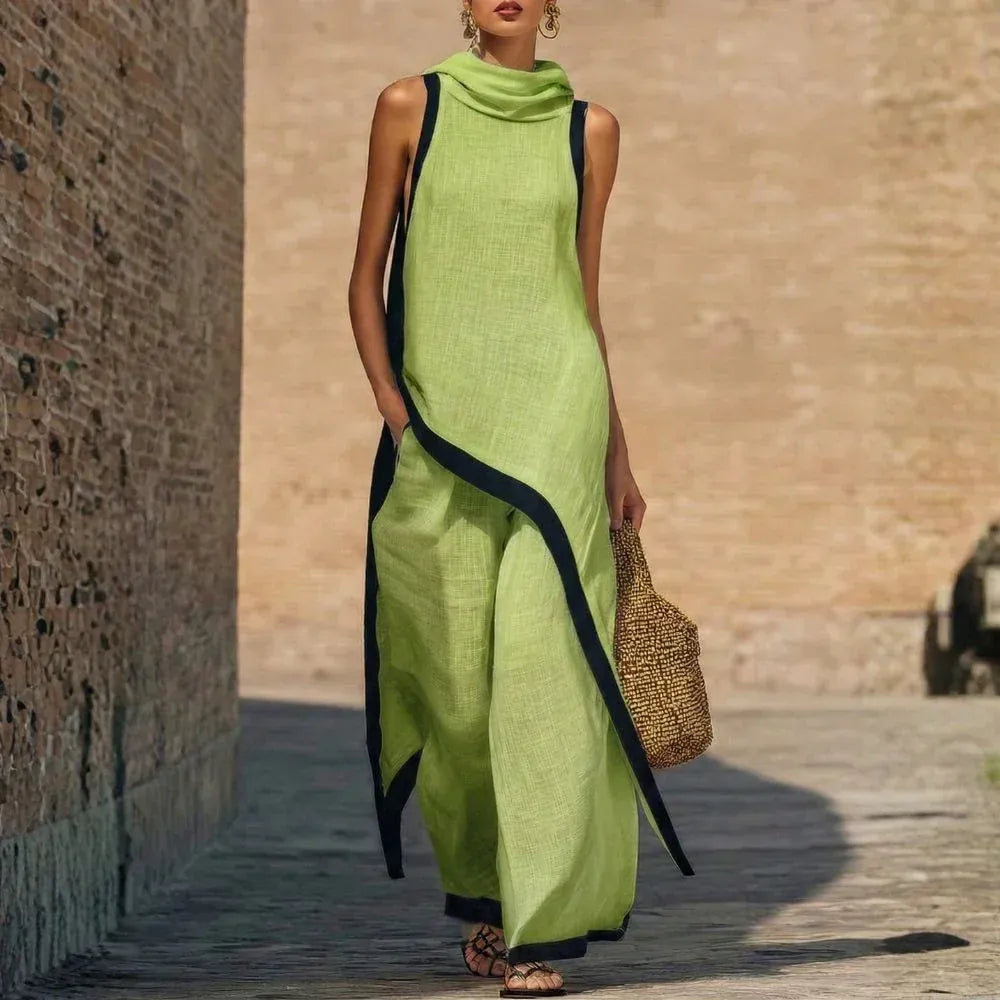 NADIA CONJUNTO EFECTO LINO ATEMPORAL CON DISEÑO MINIMALISTA
