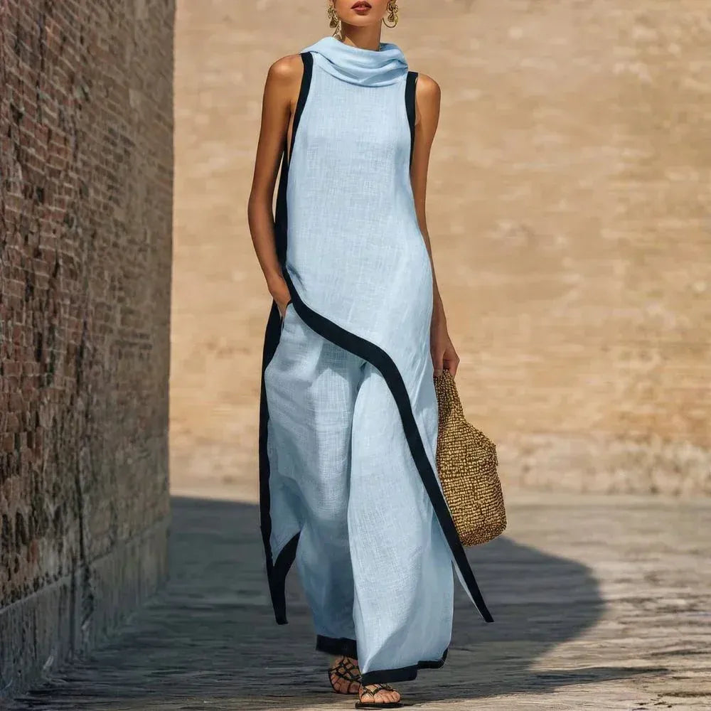 NADIA CONJUNTO EFECTO LINO ATEMPORAL CON DISEÑO MINIMALISTA