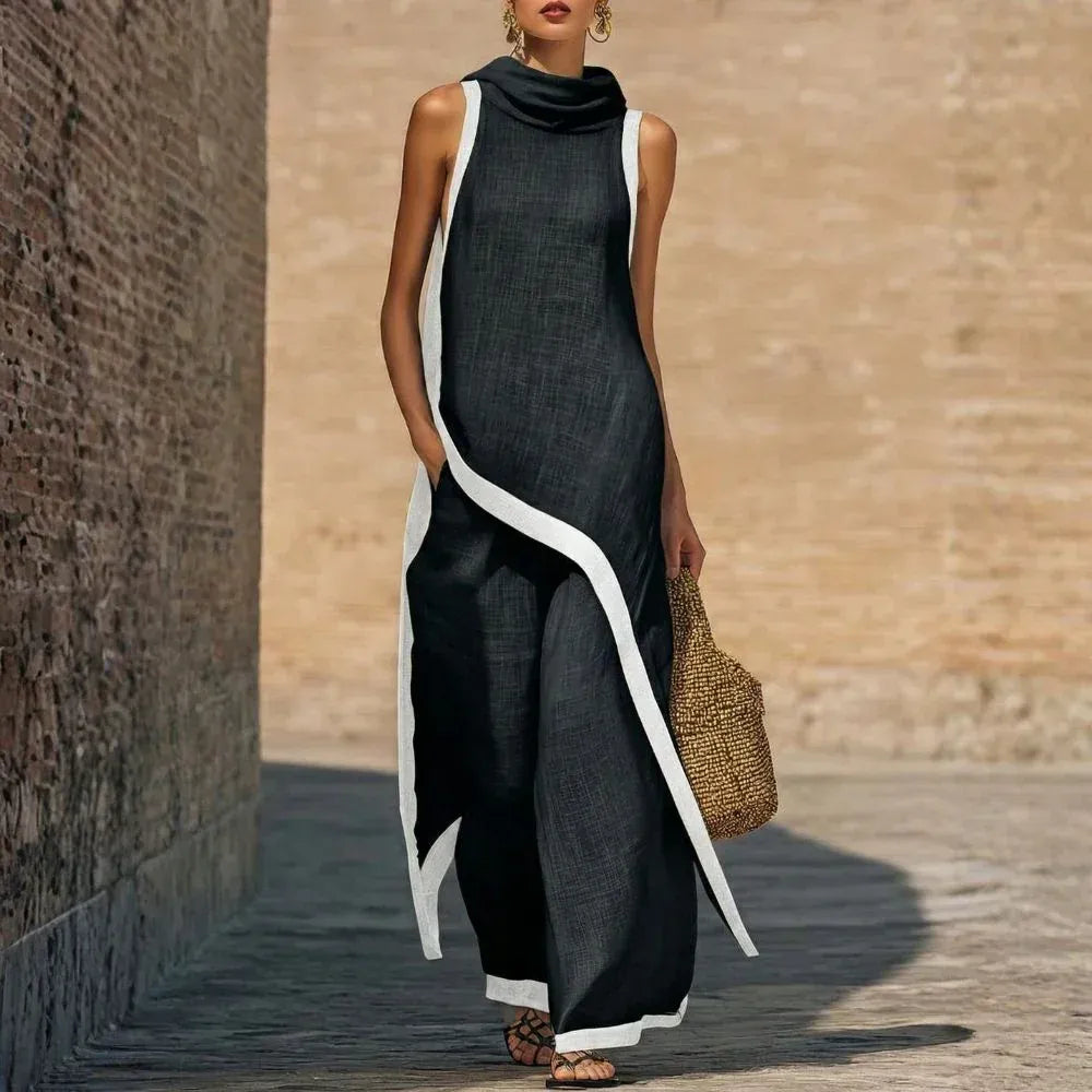NADIA CONJUNTO EFECTO LINO ATEMPORAL CON DISEÑO MINIMALISTA