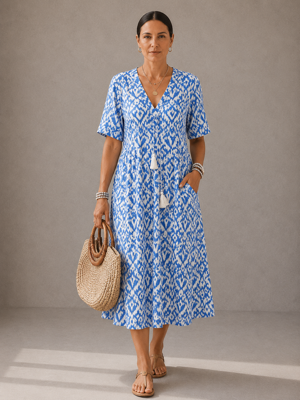 LUNA | VESTIDO MIDI DE ESTILO BOHO DESENFADADO