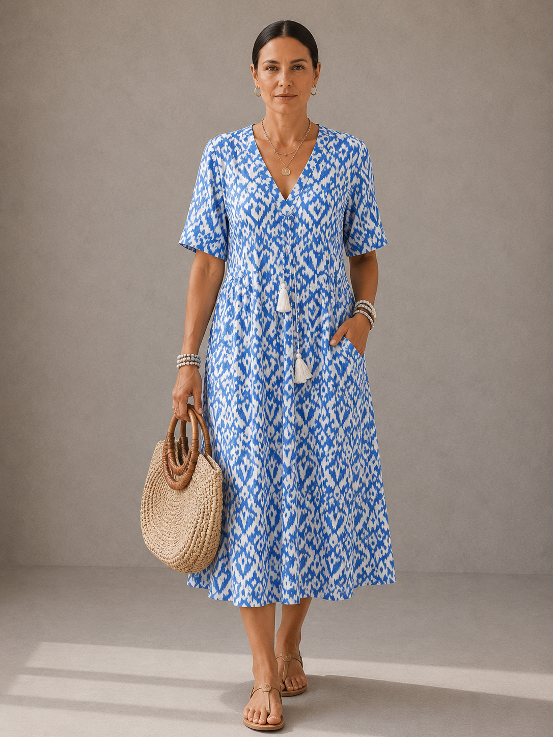 LUNA | VESTIDO MIDI DE ESTILO BOHO DESENFADADO